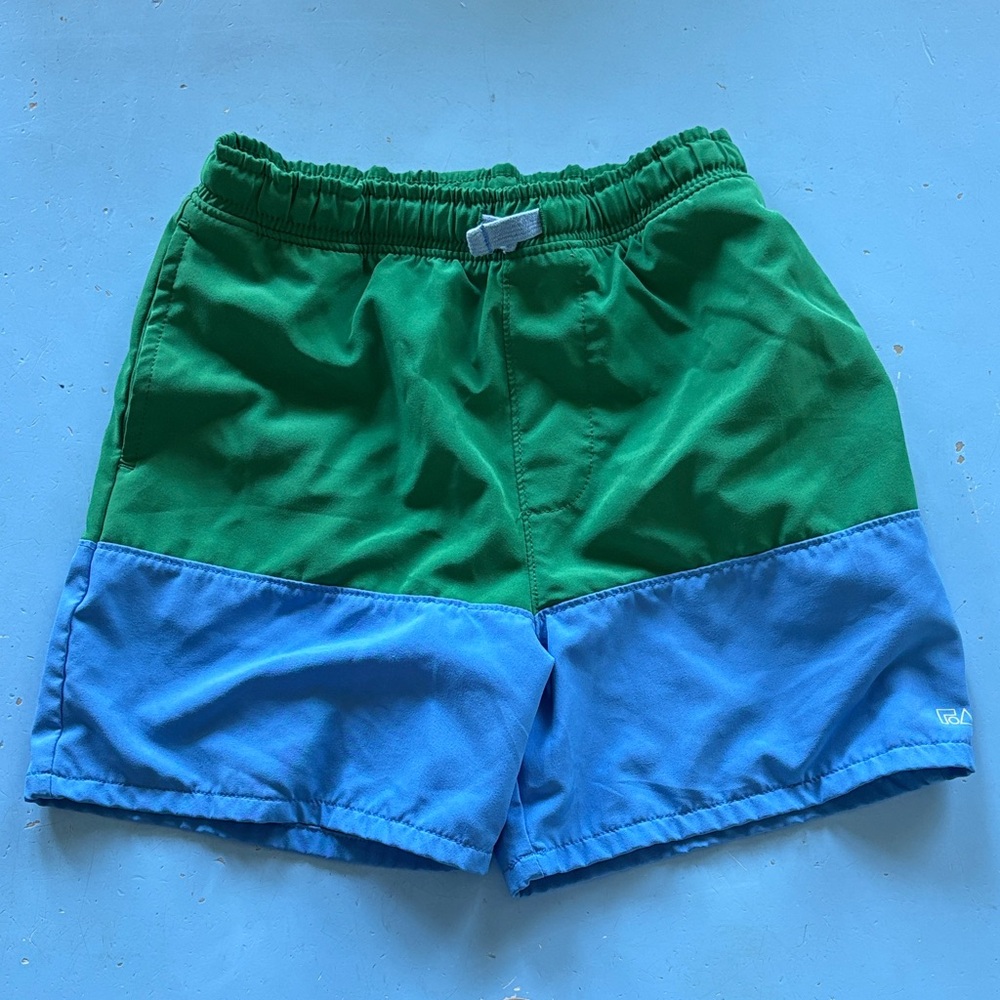 Free Assembly Boys Green and Blue Swim Trunks
